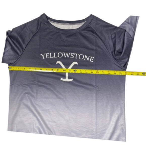 Gray Yellowstone Graphic Shirt Pullover Two Toned Ambre Sweat Shirt - Picture 5 of 6